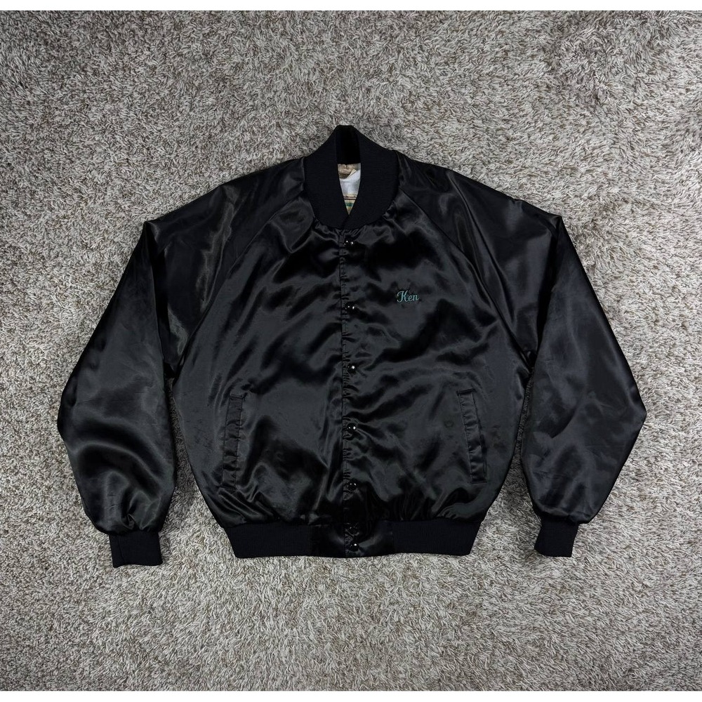 Vintage Auburn Sportwear Let's Make A Deal Satin Bomber Jacket Men's Large